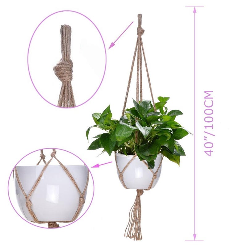 Kicovitifa Plant Hanger  10 Pieces 40'' Macrame Plant Hangers  Hanging Planters for Indoor Plants Pots  Plant Holder Basket Jute Rope Holder for Indoor Outdoor Garden Home Decorations (Natural) - Image 2